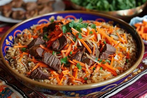 ¡Plov: Un festín de arroz aromatizado con especias y carne tierna!